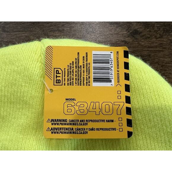 Firm Grip Mens Neon Green Knit Fleece Beanie Hat One Size Fits All NWT - Picture 4 of 10